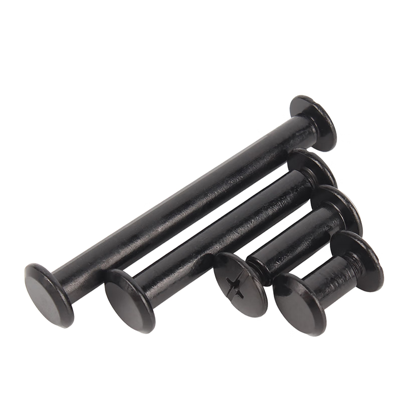 GUWANJI 304 Black Stainless Steel Threaded Screws and Nuts, M5x28 (with matching 4x6 female rivets) [50 sets]
