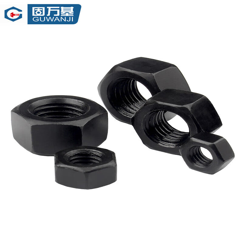GUWANJI 12.9 grade carbon steel blackened hexagonal nuts, high strength hexagonal nuts, black bolt caps and nuts, M20 [10 pieces]