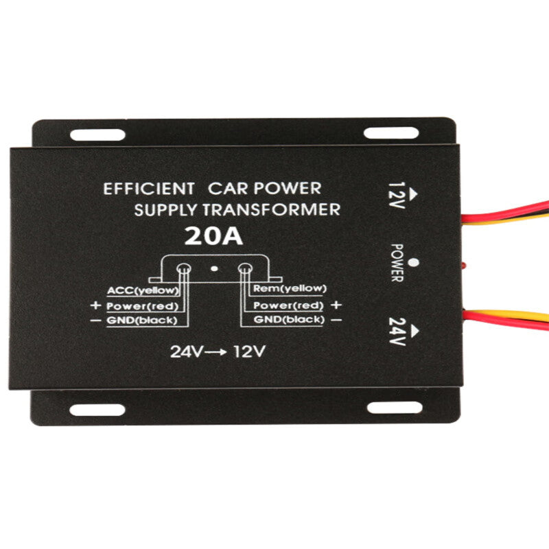 Ouhuayuan 24 to 13 Vehicle Power Converter, Step-Down Transformer, High-Power Bus/French Amplifier, Diesel Heater/Refrigerator 15A, 24 to 12 with Memory and Reverse Connection Protection