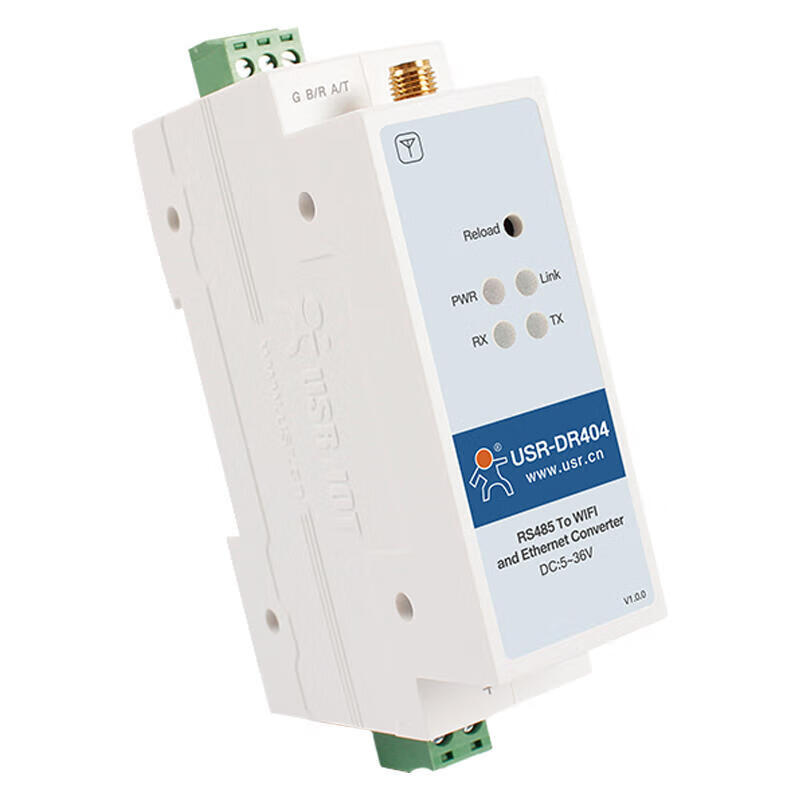 LonHand DIN-rail Wi-Fi serial server wireless RS485 to Ethernet module industrial grade serial to network port USR-DR404