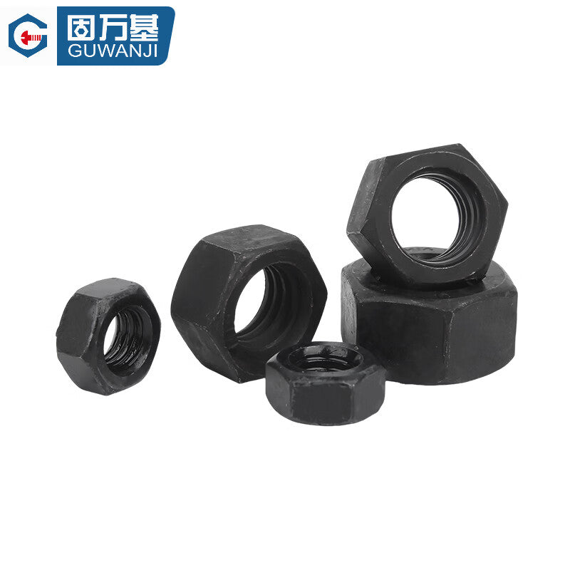 GUWANJI Hex Nuts, High Strength Carbon Steel Hex Nuts and Nuts, Black Iron, National Standard, Grade 10, M8 [200 pieces/pack]