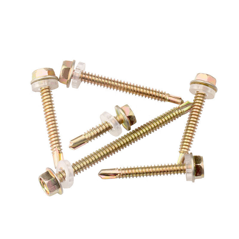 Chaiba Color Zinc Hex Self-Drilling Screws, Self-Drilling Dovetail Screws, Customizable M4.8*40mm (100 pieces/pack). Price per pack.