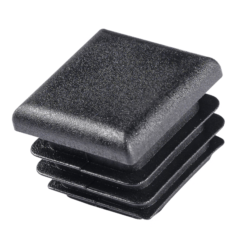 Winstein W1009 (100 pieces) Square Pipe Plugs, Plastic PE Pipe Plugs, Square Pipe Caps, Furniture Foot Pads, End Caps, Black 20*20 Square Pipe Plugs