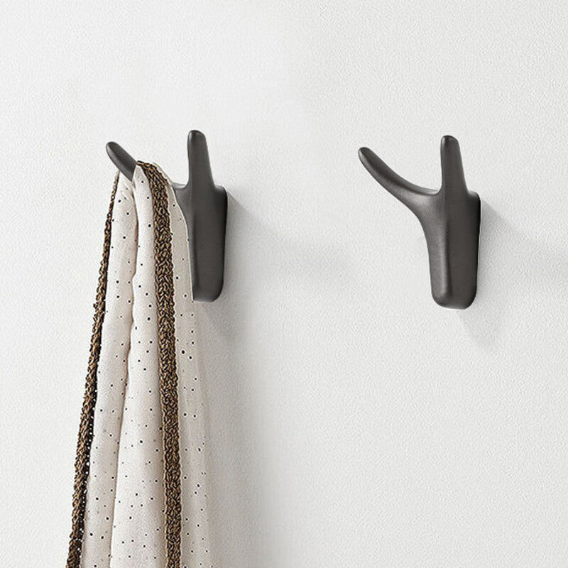 Deyu Crafts - Hole-punched Wardrobe Hooks with Ox Horn Design - One Price - Pearl Gray