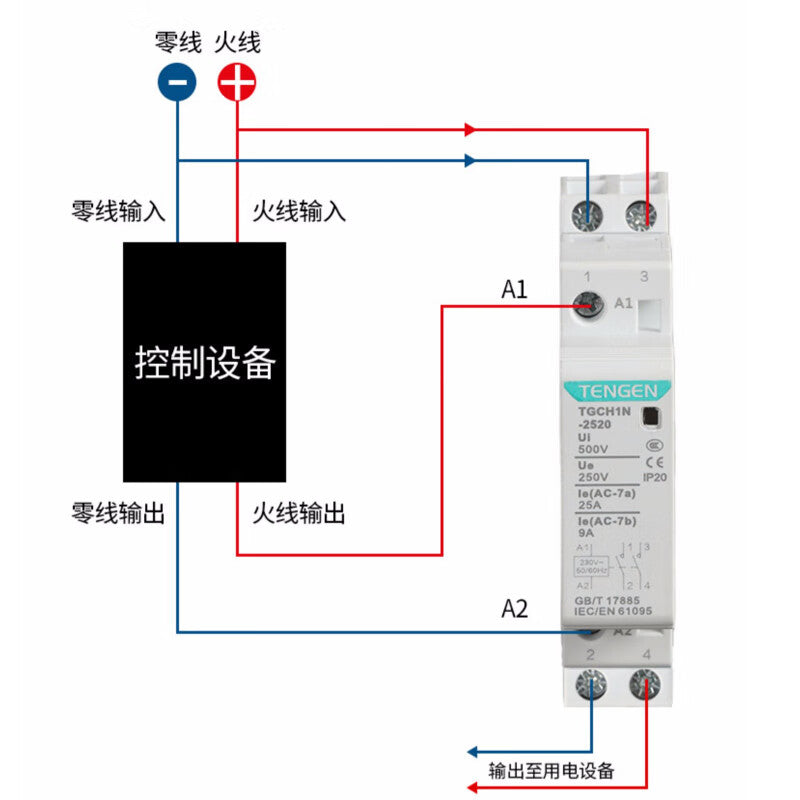 Tianzheng Electric small AC contactor (Xiangyun 3.0) TGCH1N series 2520 AC230V