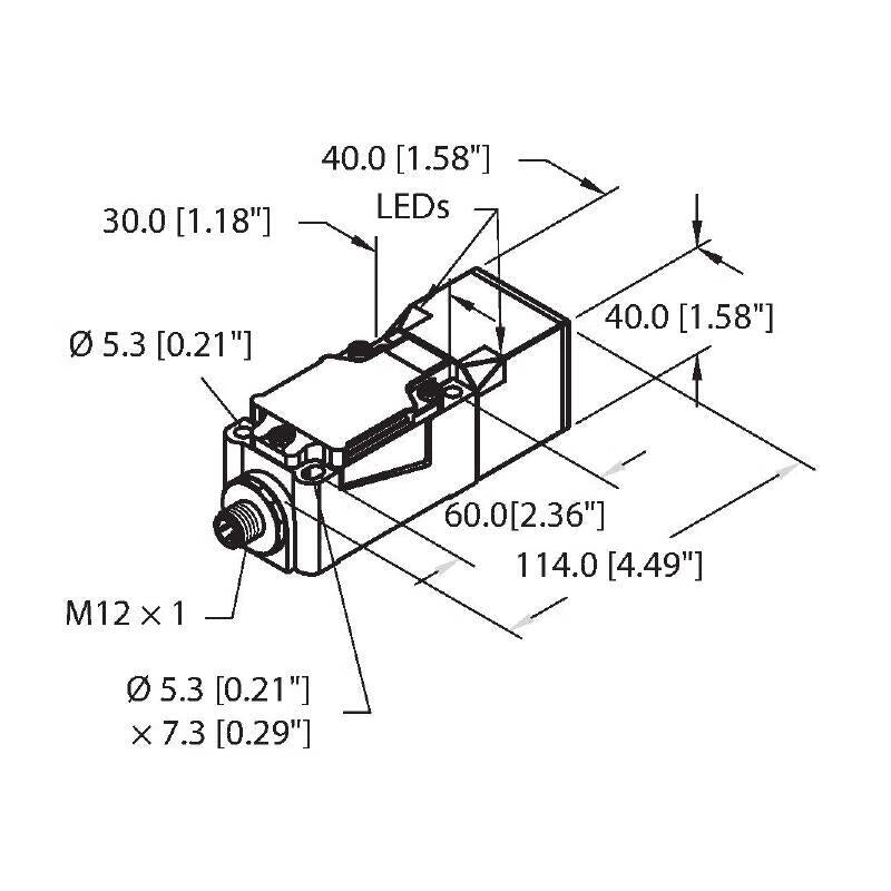 TURCK inductive proximity switch; NI50U-CP40-AP6X2-H1141