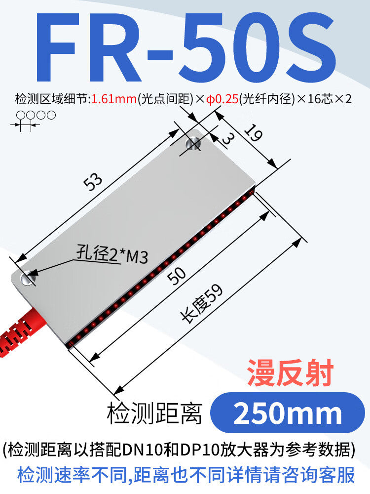 USAMR matrix fiber optic sensor area detection through-beam infrared sensing diffuse reflection photoelectric switch grating light curtain