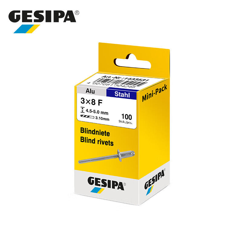 GESIPA 1433531 Mini Blind Rivets 3.0X 8.0 F MP 100 pieces/box