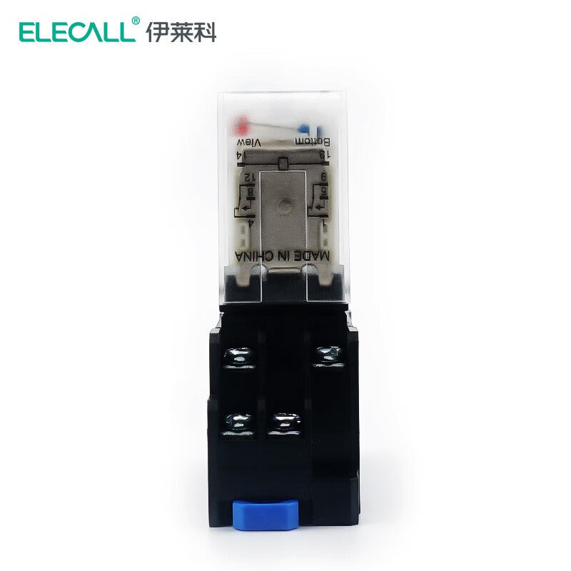 ELECALL HH52P small intermediate relay AC two open and two closed with light and base electromagnetic relay set 8 feet MY2NJ AC110V