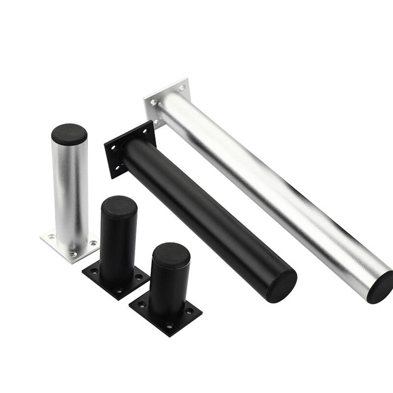 Deqi Aluminum Alloy Cabinet Leg Support, Round Adjustable Metal Furniture Table Leg, Sand Silver, 30cm