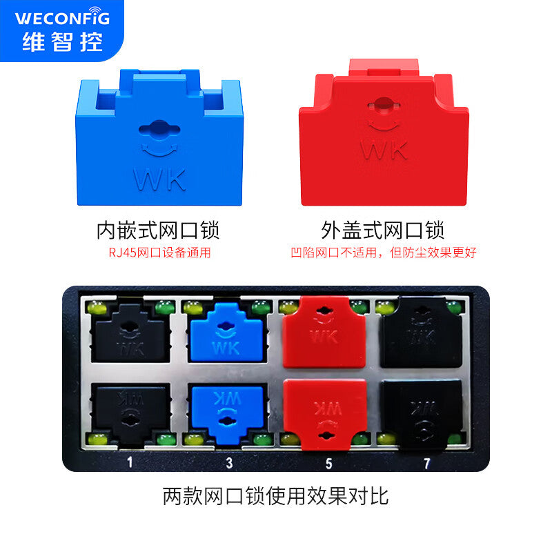Weizhi Control Network Port Lock, Network Port Sealer, Network Port Dust Plug, Network Cable Port Plug, Removable Sealing Plug, Outer Cover/Transparent (10 pieces + 1 tool) 2-3 SWG