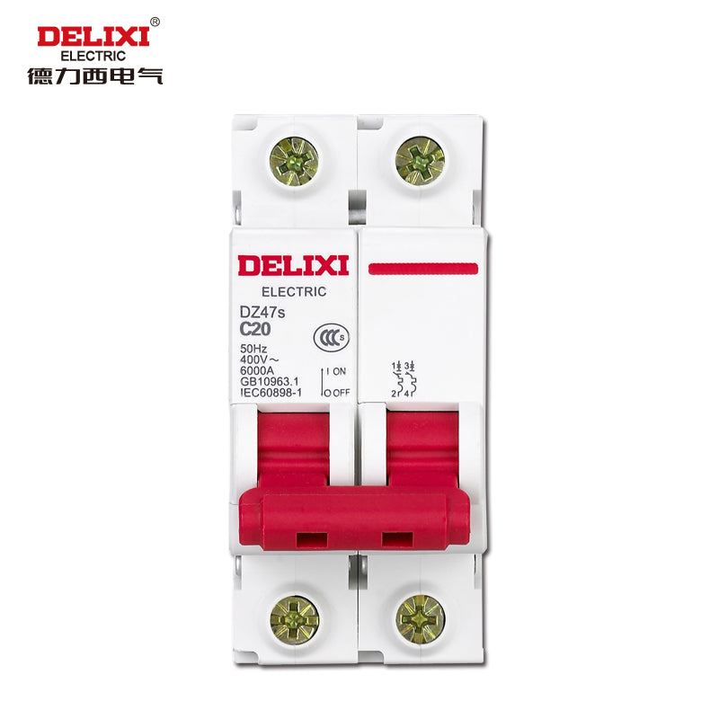 Delixi air switch small circuit breaker DZ47s C type 2P 20A