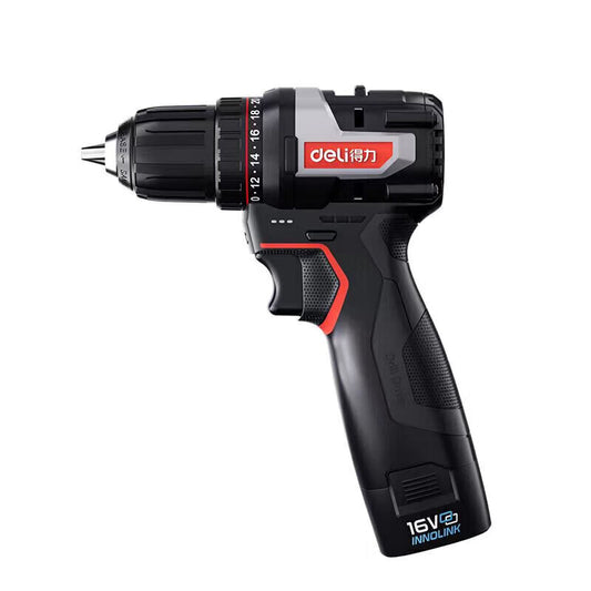 DELI Professional 16V 45N.m Lithium Brushless Drill; DE-DZ16-1D2 (two batteries and one charger 2.0)