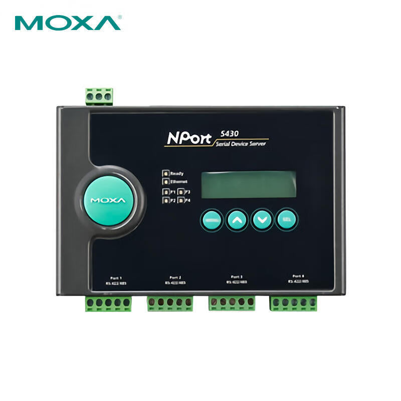 Moxa 4-port RS-422/485 serial device server, 0 ~ 55 °C operating temperature; NPort 5430