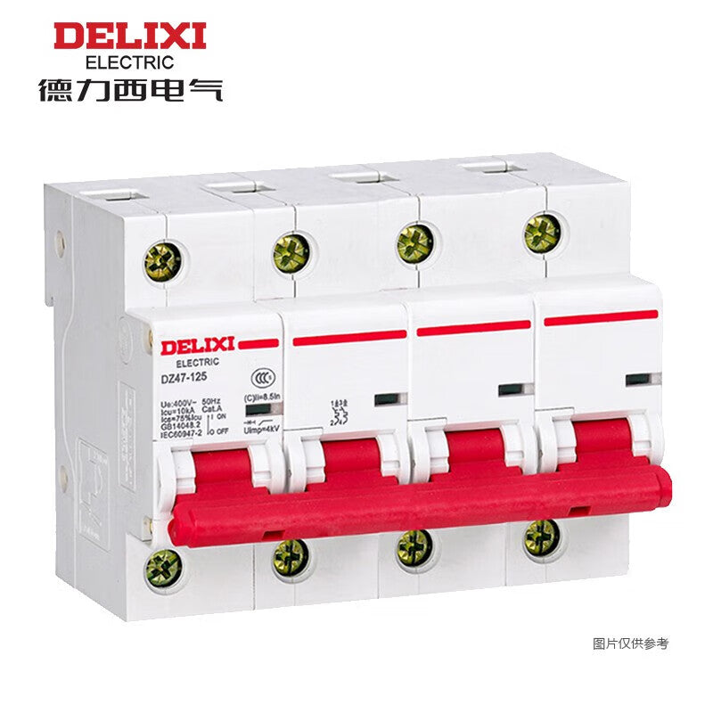 Delixi DZ47-125 4P C 100A 10KA 400VAC Circuit Breaker