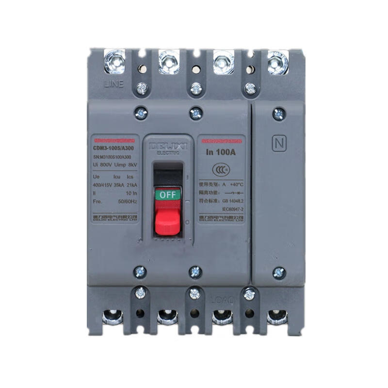 Delixi CDM3-100S/4340A 80A AC230V Molded Case Circuit Breaker