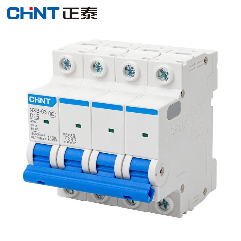 Chint (CHNT) NXB-63-4P-D16 air switch D-type overload DZ47 upgraded small circuit breaker 4P D16