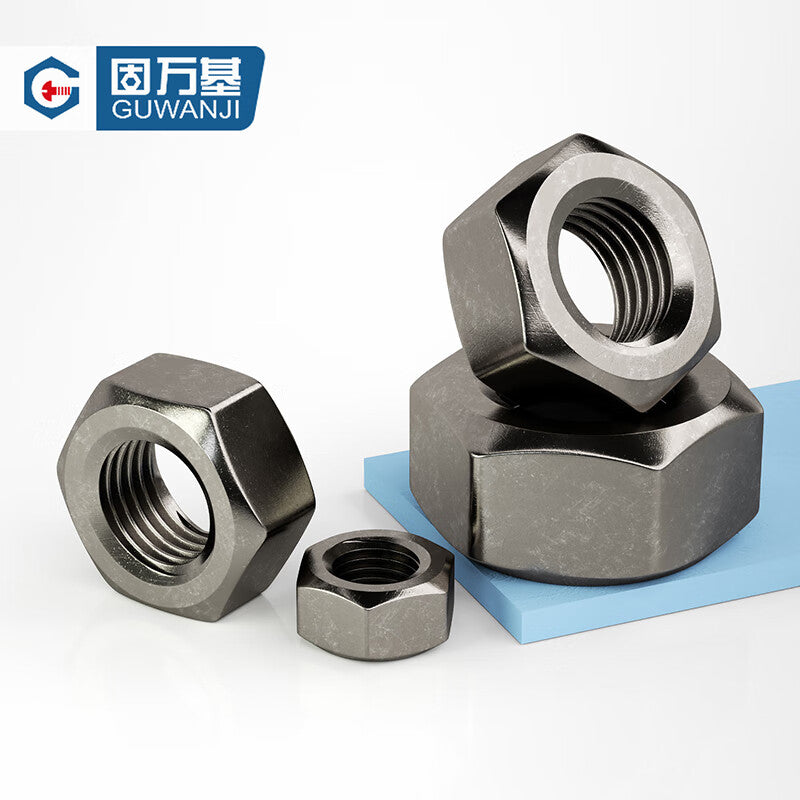 GUWANJI hexagonal nuts, carbon steel black nickel hexagonal nuts, bolts, caps, and nuts, M2.6 [2000 pieces]