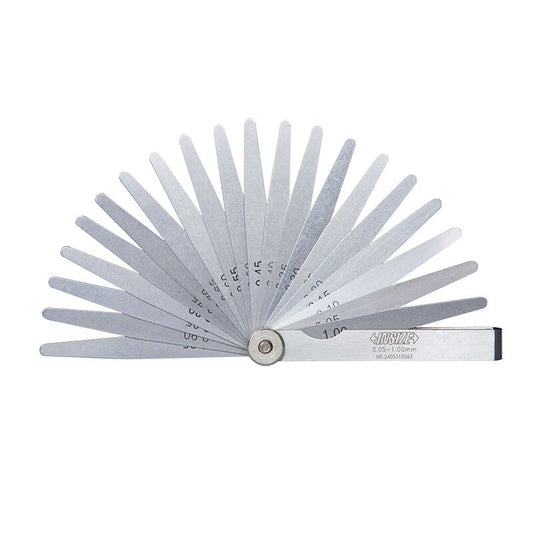 INSIZE feeler gauges, multi-size gap gauges, thick and thin feeler plates, measuring tools 4602-17/17 pieces, 0.02-1mm.