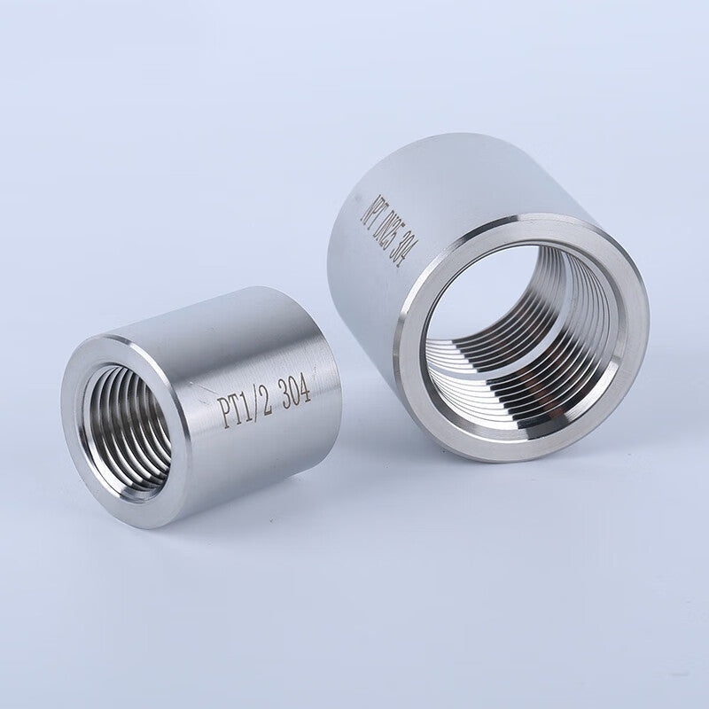 Tanqi 304 Stainless Steel High Pressure Pipe Internal Thread Thickened Straight Pipe Coupling, Internal Thread G1/2-4 Points
