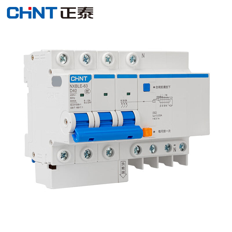 Chint NXBLE-63-3PN-D16 6kA Circuit Breaker with Leakage Protection