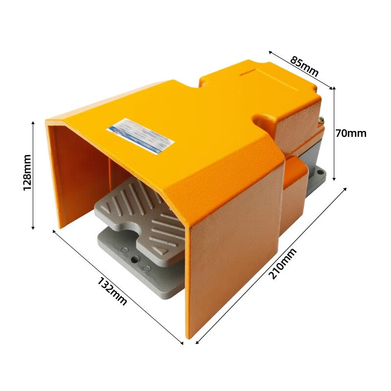 Baidate Foot Switch LTH1/6 MDB-L21 with Protective Thick Aluminum Shell for Punch Presses, Hydraulic Extrusion Textile Machines, LTH-1/6 Yellow Shell with Silver Dot Self-Resetting