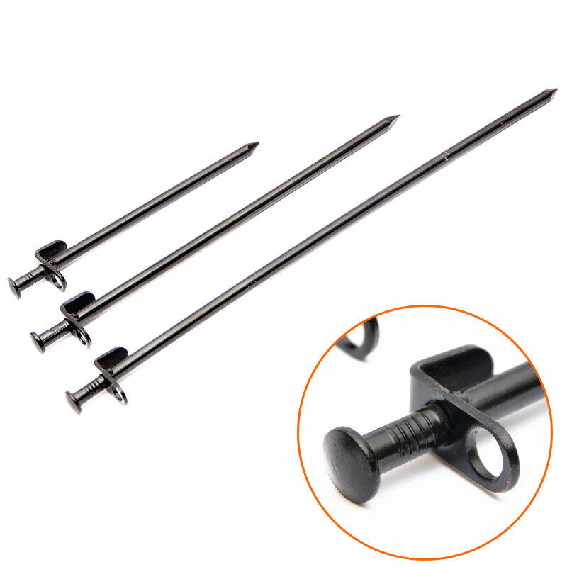 Winstan Outdoor Thickened and Extended Camping Pegs 40cm (4 pieces) Blackened Tarpaulin Tent Camping Steel Pegs Beach Camping Pegs WY0341