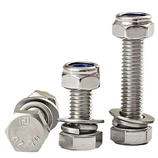 Ironrod 304 Stainless Steel Hex Head Screws, M10 Stainless Steel Bolt and Nut Set, Price per Set: M10*50