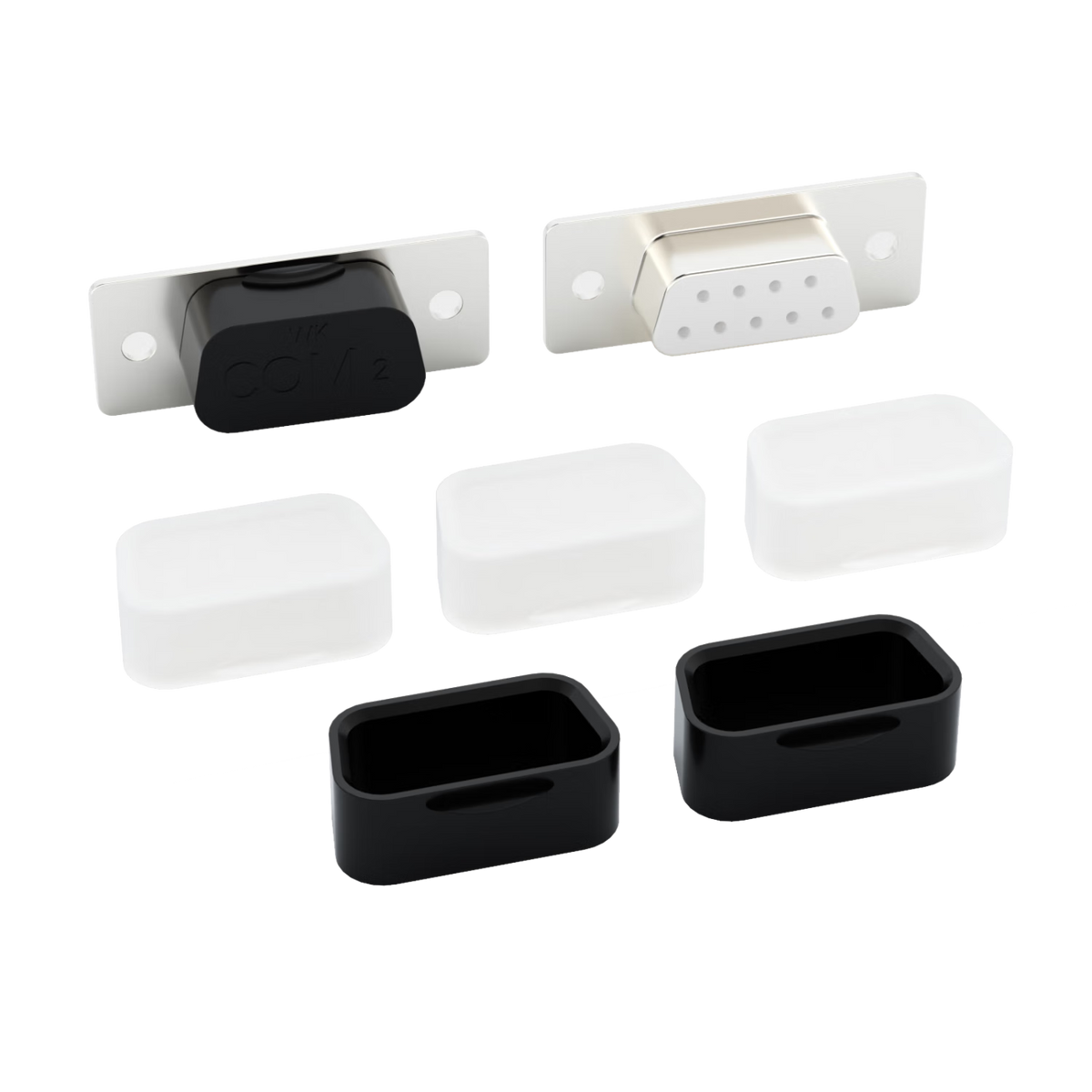VGA COM port dust cap, VGA plug protective cover, dustproof, moisture-proof, and oxidation-proof COM2 female port cover / black (50 pieces)