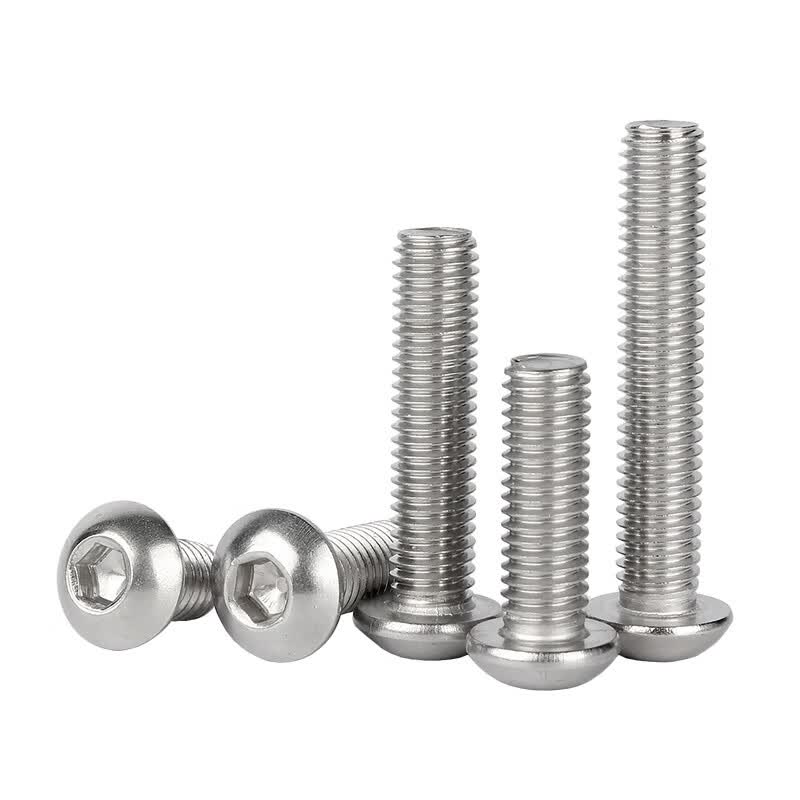 Bocai Pan Head Socket Hex Screws, 304 Stainless Steel Round Head Bolts, Machine Threaded Mushroom Head Semi-Round Head Cylinders, M5x6 (200 pieces/pack)
