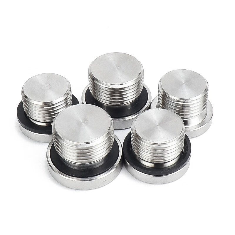 Deqi Hexagonal Plugs with ED Ring Sealing, Hose Plugs, Oil Plugs, Screw Plugs, 304 Stainless Steel Metric/Imperial Flange Plugs, 1-inch Pipe (G1 inch)