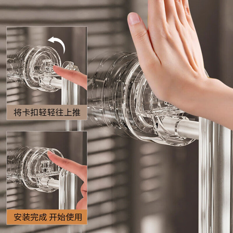 Deqi Suction Cup Diamond Door Handle, Glass Door Handle, No-Drill Sliding Door and Window Handle [Transparent Silver, 1 piece]