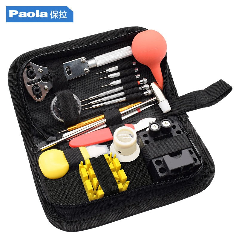 Paola watch repair tool set: strap removal, cover replacement, battery opener kit (1955)