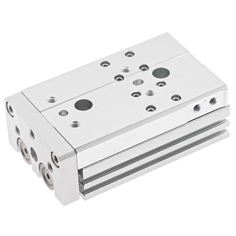 AirTAC double-axis precision slide cylinder, standard recirculating ball bearing, double acting, with magnetic ring; HLQ12X10S