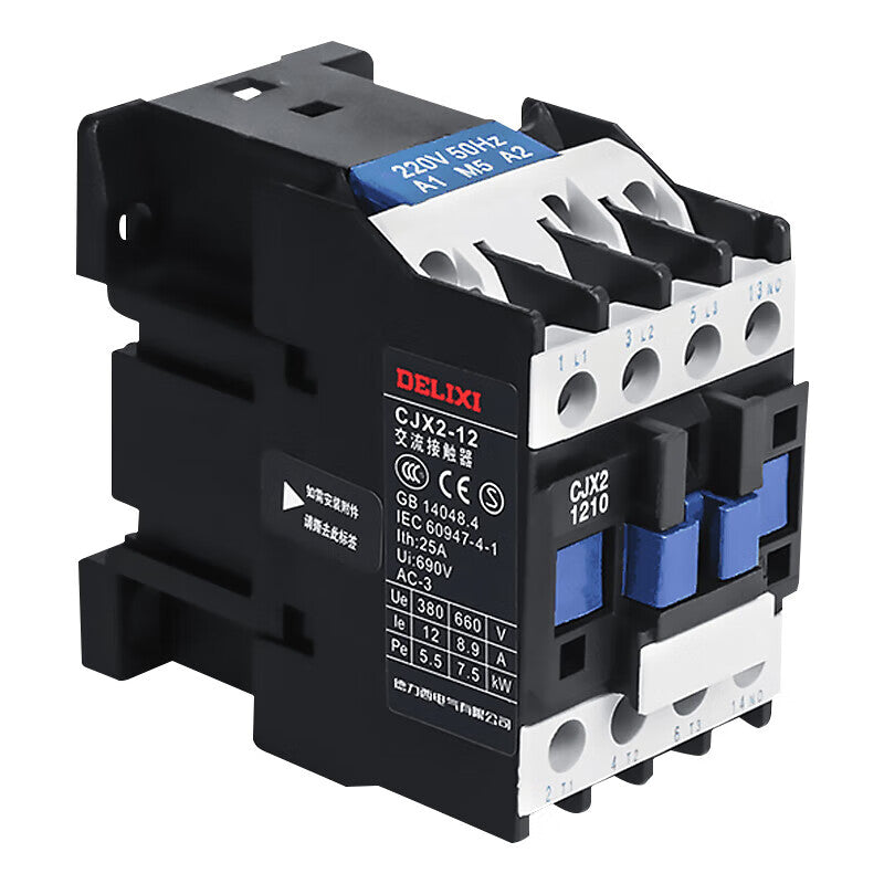 Delixi Electrical AC contactor CJX2 series universal AC contactor rated current 12A 1 normally open 380V CJX21210Q