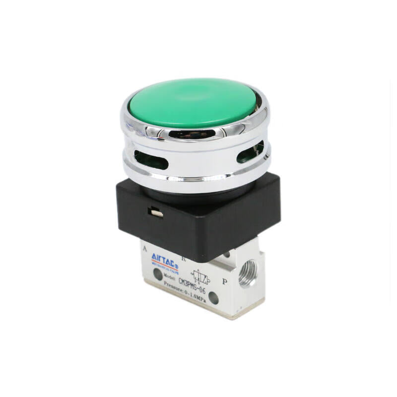 AirTAC Mushroom head push button manual valve (with protective cover) (1/8); CM3PMS06G