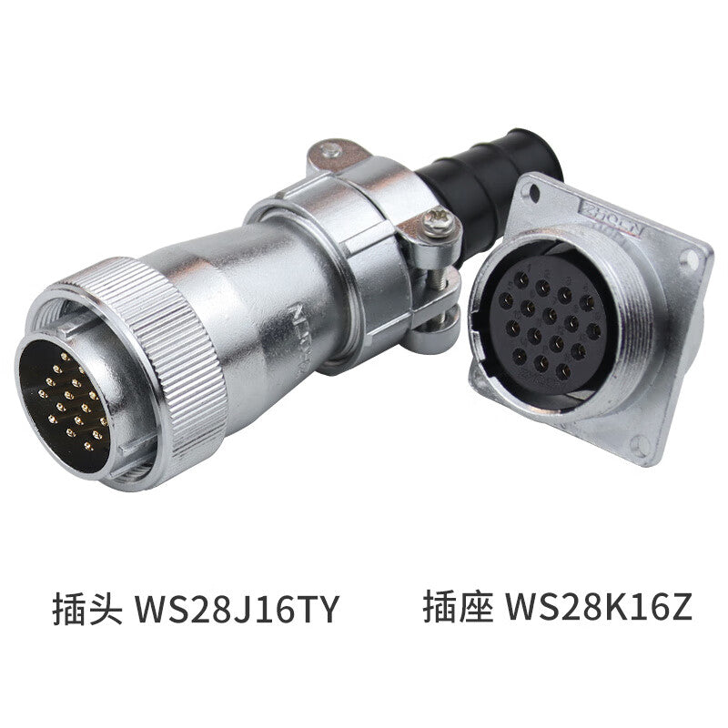 ZHQCN Aviation Plug and Socket WS2TY/Z WS28-16 Pin (Male + Female) TY Type