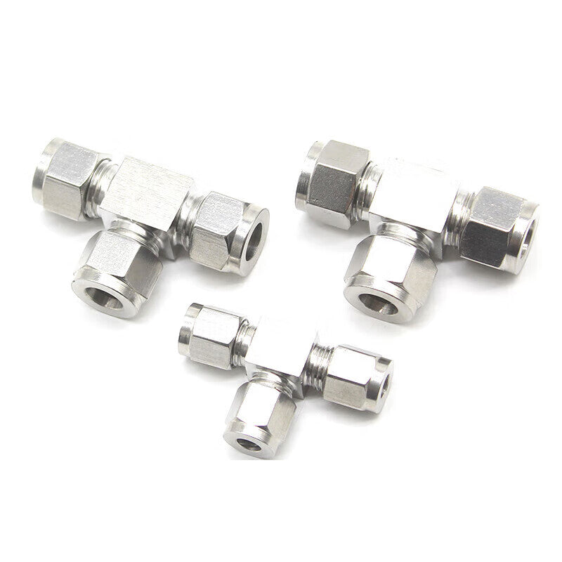 Kaying Stainless Steel Compression Fitting, Equal Diameter Three-Way Connector, 10mm Outer Diameter