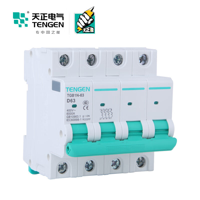Tianzheng Electric Air Switch TGB1N 4P D 6A 6KA 335012800801 Miniature Circuit Breaker