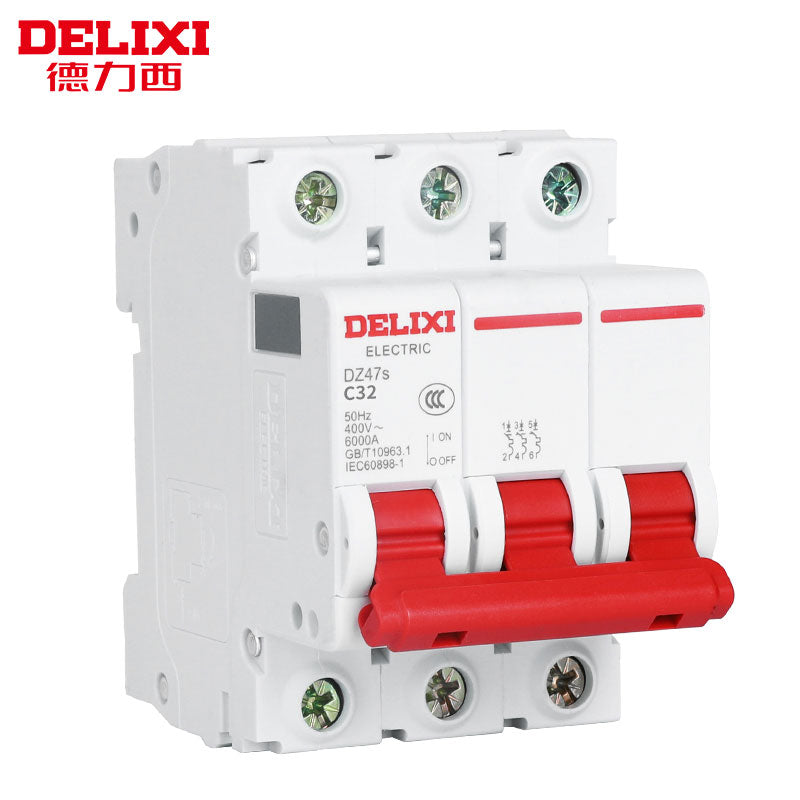 DELIXI DZ47S-63-3P-C32 air switch small circuit breaker three-phase electric gate main switch air switch
