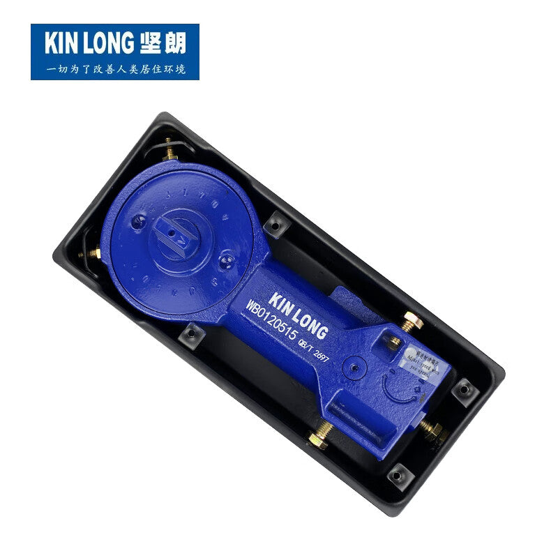 Kinlong (KIN LONG) Floor Spring Glass Door, Fully Automatic Single Door with Frame, Household 100KG Stainless Steel with Positioning Accessories