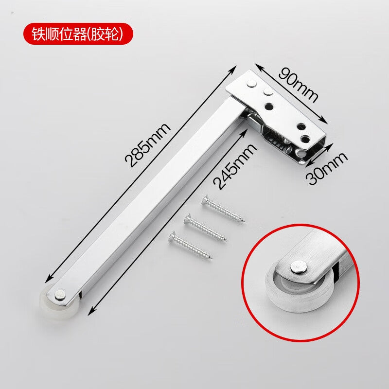 Shanhe Industrial Products Fireproof Door Stainless Steel Sequential Opener, Fire Door Passage Closer Spring Sequential Opener, Iron with Rubber Wheels
