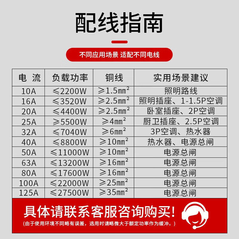 Delixi Electric leakage protection air switch DZ47SLE-63-2P-C40 small leakage protection circuit breaker C type 40A