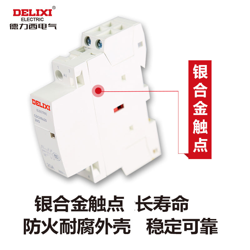 Delixi Electrical Contactor CDCH8S 25A 2P 2NO 220-240V