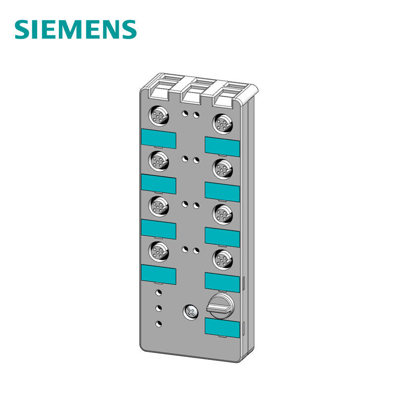 Siemens AS-i compact module K60 digital A/B slave, 8DI, IP67 8 inputs, max. 2000mA sensor power supply from 24VDC 8 M12 interfaces, Y-II distribution mounting plate 3RK1901-0CA00 must be ordered separately; 3RK22001DQ001AA3