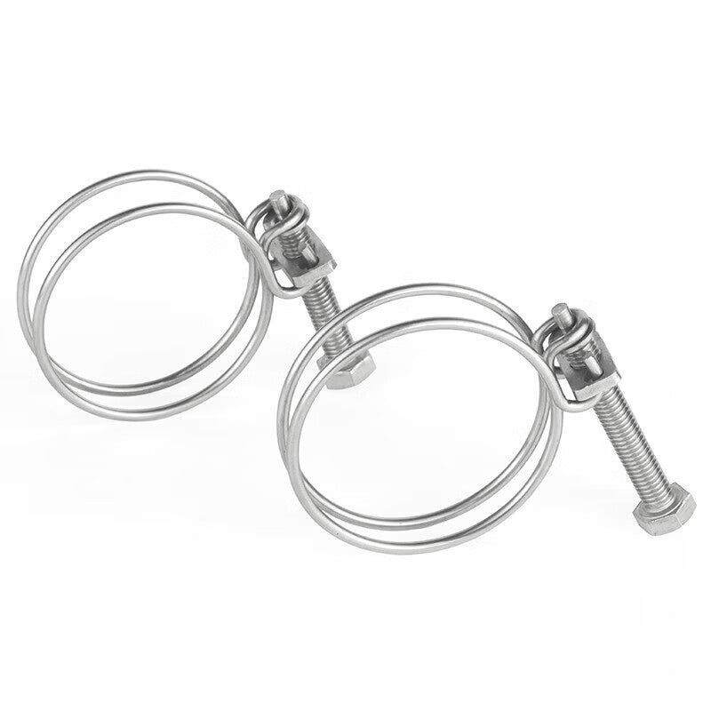 Peifan 201 Stainless Steel Double Wire Hose Clamp Gas Pipe Fixer Water Pipe Steel Structure Rubber Hose Clamp