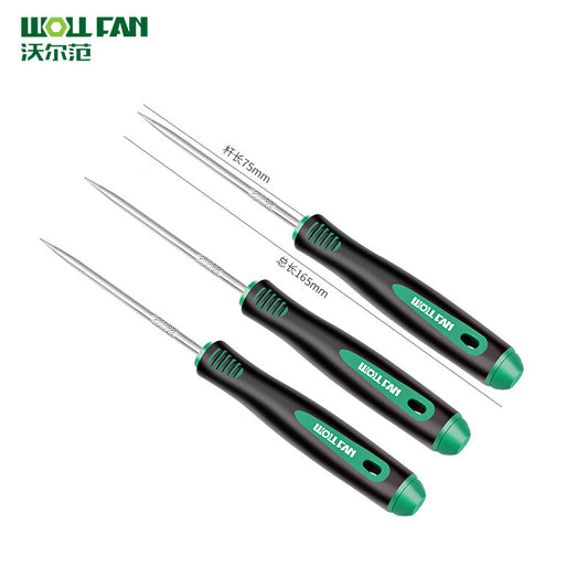 WOLL FAN solid awl, all-steel awl, stainless steel pointed hook, punching, shoe repair straight awl, old-fashioned punching, DIY hole enlarging needle, large size.