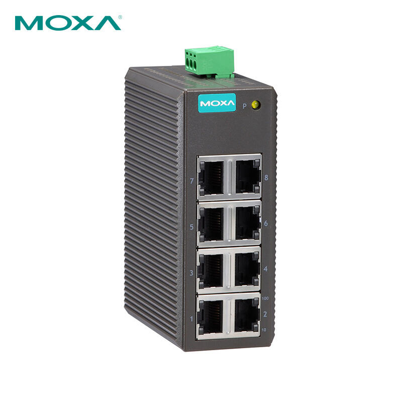 Moxa 8-port unmanaged 100M industrial Ethernet switch; EDS-208