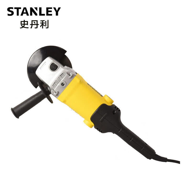 Stanley 1400W Angle Grinder, powerful for heavy-duty tasks. Features 125mm diameter and 22.1 lbs weight. Designed for industrial use, perfect for cutting through tough materials. Model SGM145