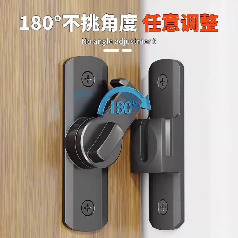 Chuke no-drill bolt door latch surface mounting hotel bathroom door latch sliding door latch thickened door lock anti-theft latch
